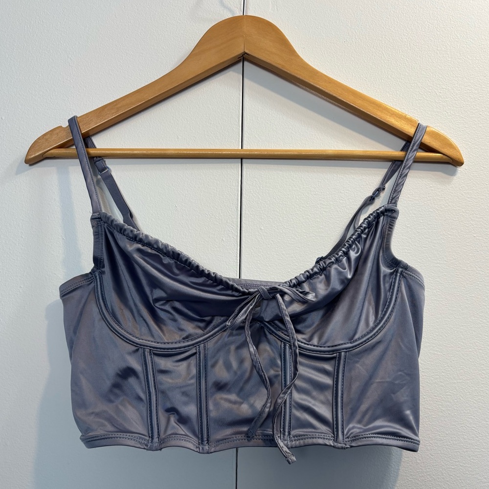 baby blue/purple metalic lingerie top